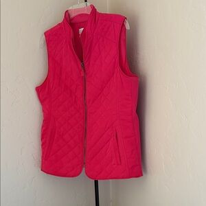 Talbots Vibrant Pink Quilted Vest